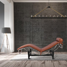 Load image into Gallery viewer, Leather Adjustable Lounge Chair With Pillow - Brown / Black / Silver
