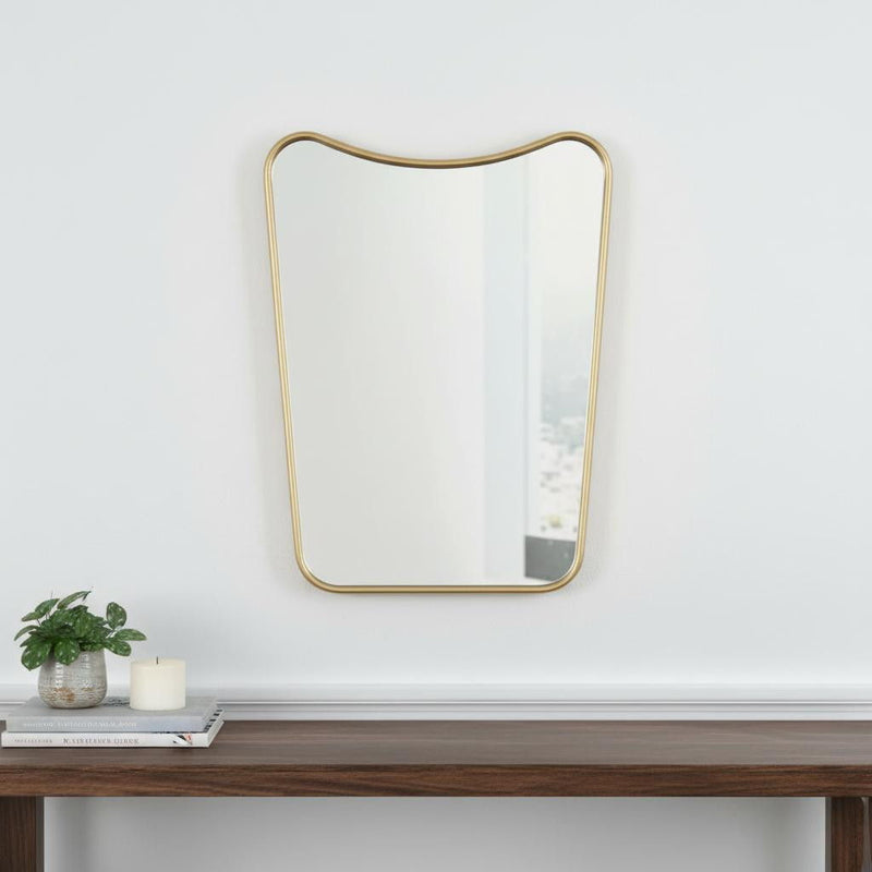 30" Abstract Metal Framed Accent Mirror - Gold
