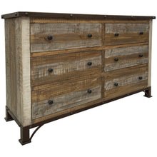 Load image into Gallery viewer, Solid Wooden Six Drawer Double Dresser - Brown
