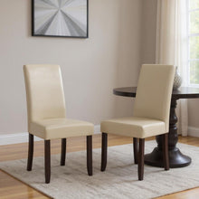 Load image into Gallery viewer, Wood Dining Parsons Chairs (Set of 2) - Brown / Cream
