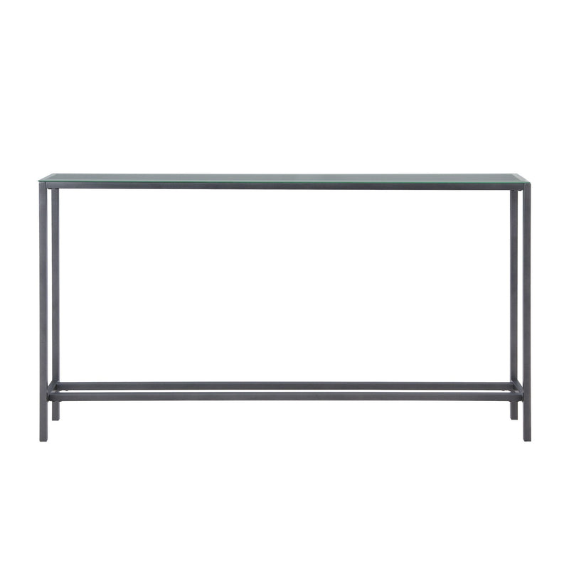 Gunmetal Mirrored Glass Console Table - Silver