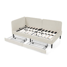 Load image into Gallery viewer, Upholstered Platform Bed Frame With 2 Storage Drawers And Adjustable Sofa Bed
