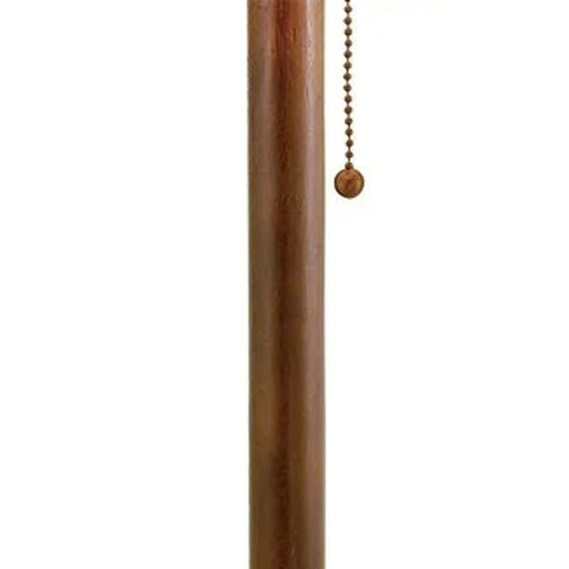 Solid Wood Standard Table Lamp With Beige Shade - Walnut