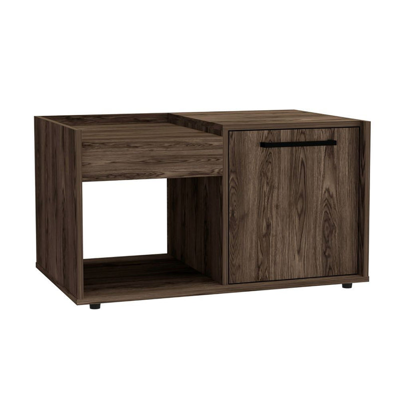 Manufactured Wood Rectangular Coffee Table With Shelf - Dark Walnut