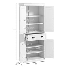 Load image into Gallery viewer, Homcom - 72" Kitchen Pantry, Tall Storage Cabinet, Freestanding Cupboard With Drawer, Doors And Adjustable Shelves - White
