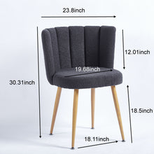 Load image into Gallery viewer, Modern Dining Chair (Set of 2) With Iron Tube Wood Color Legs, Shorthair Cushions And Comfortable Backrest, Suitable For Dining Room, Living Room, Cafe, Simple Structure
