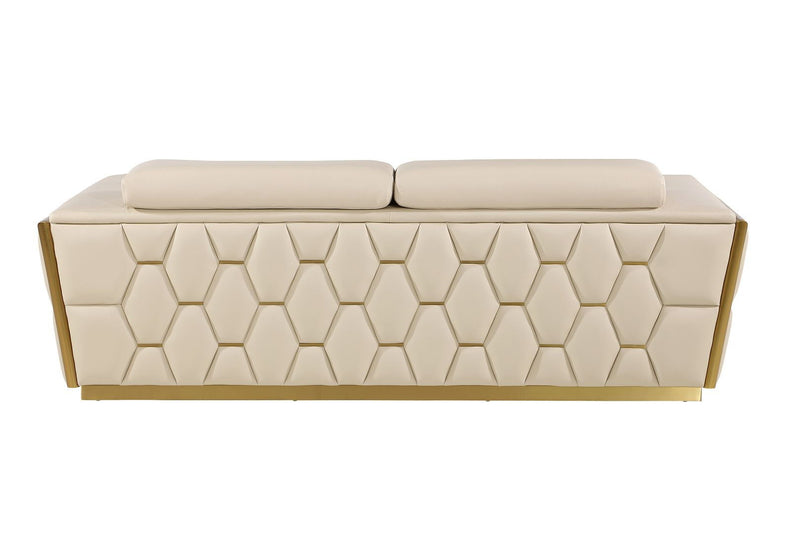 Italian Leather Sofa - Cream