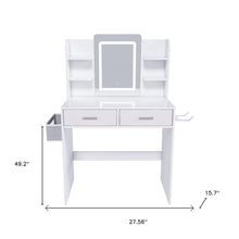 Load image into Gallery viewer, Mirrored Two Drawer Vanity Table Lights - White
