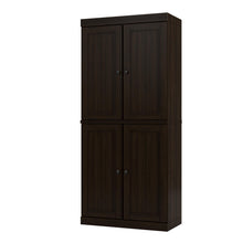 Load image into Gallery viewer, Adjustable Six Tier Library Bookcase With Four Doors (746701) - Espresso
