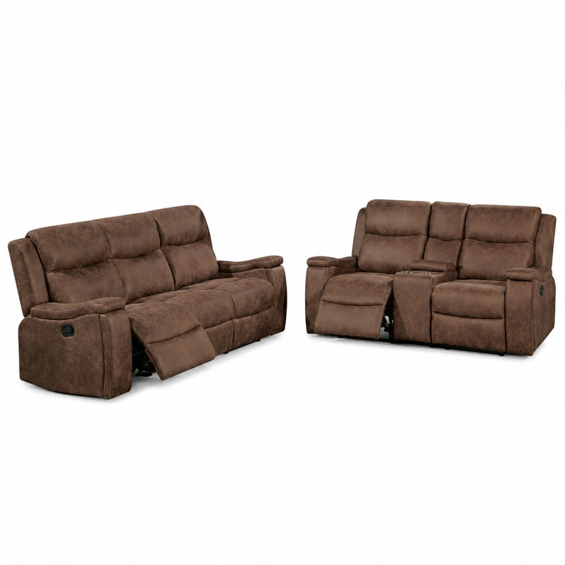 Modern Manual Motion Living Room Set & Hidden Cup Holders