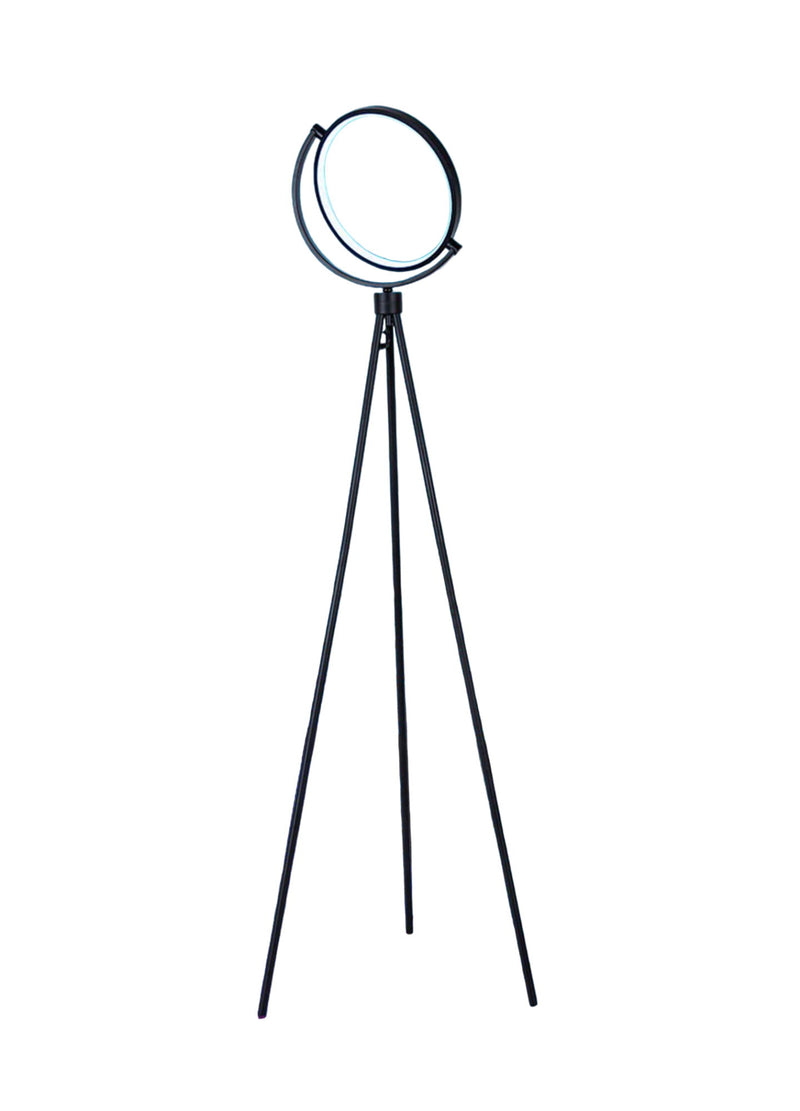 LED Tripod Floor Lamp With Black Metal Novelty Shade - Black