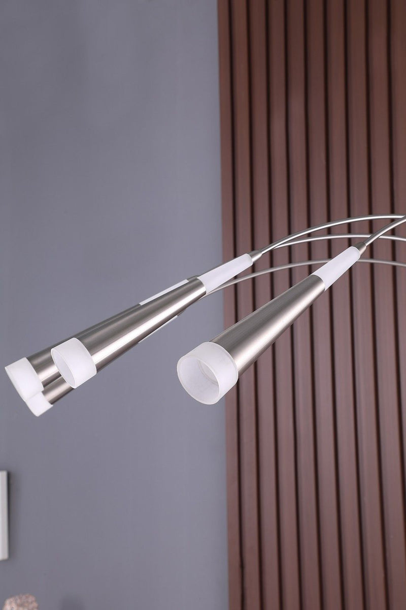 Four Lights LED Arc Floor Lamp - Nickel