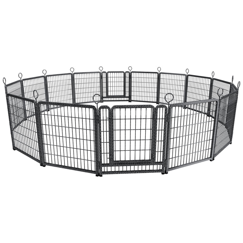 Heavy Duty Dog Playpen Outdoor 16 Piece Panels - Snow Leopard