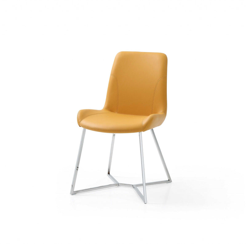 Upholstered Dining Side Chairs (Set of 2) - Orange