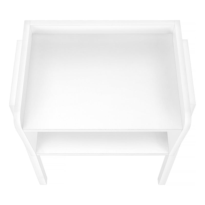 Rectangular Accent Table With White Metal Legs - White