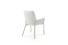 Load image into Gallery viewer, Upholstered Faux Leather Dining Room Arm Chair - White
