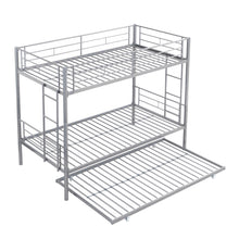 Load image into Gallery viewer, METAL BUNK BED WITH TRUNDLE  SILVER
