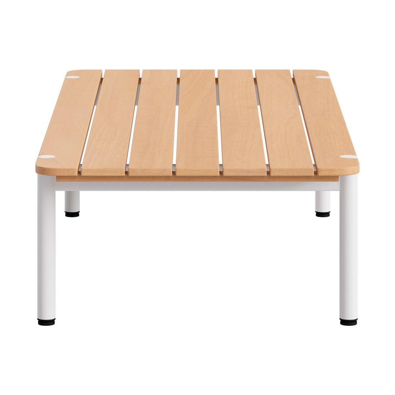 Solid Wood And Aluminum Coffee Table - Natural