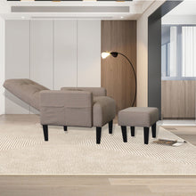 Load image into Gallery viewer, Living Room Sofa Single Chair And Ottoman, Modern Multi-Function Fabric Living Room Sofa Lounge Chair Bed And Stool. Soft Leisure Single Chair Adjustable Into 5 Angles With Sofa Bed
