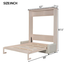 Load image into Gallery viewer, Queen Size Murphy Bed With Sofa And LED - Beige

