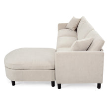 Load image into Gallery viewer, 107.87&#39;Sectional Sofa Couch With 1 Ottoman,Seat Cushion and Back Cushion Removable
