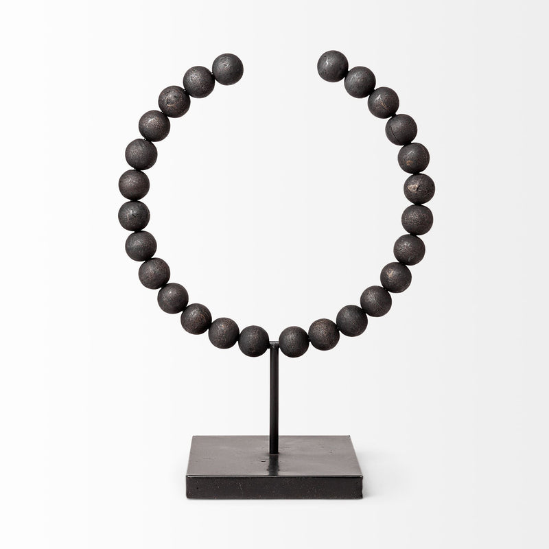 Abstract Beaded Tabletop Sculpture (392496) - Black