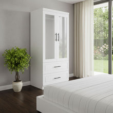 Load image into Gallery viewer, 71" Clear Two Door Two Drawer Combo Dresser - Clear And White
