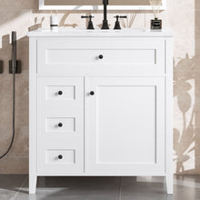 Load image into Gallery viewer, Modern Bathroom Vanity With Sink, 3 Drawers And Adjustable Shelf
