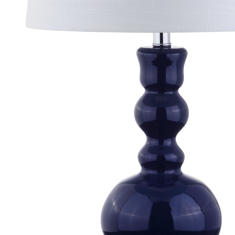 Novelty Table Lamps With Drum Shades (Set of 2) - Navy Blue