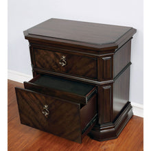 Load image into Gallery viewer, Nightstand With Carved Details, 2 Drawer - Espresso
