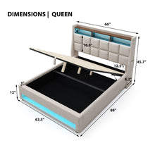 Load image into Gallery viewer, Platform Bed With Hydraulic Storage, LED Lighting &amp; Charging Station
