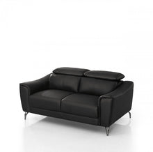 Load image into Gallery viewer, Urban Leather Adjustable Headrest Loveseat - Black
