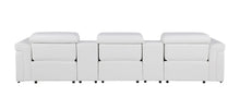 Load image into Gallery viewer, Top Grain Leather Reclining Metal USB Sofa (720369) - White
