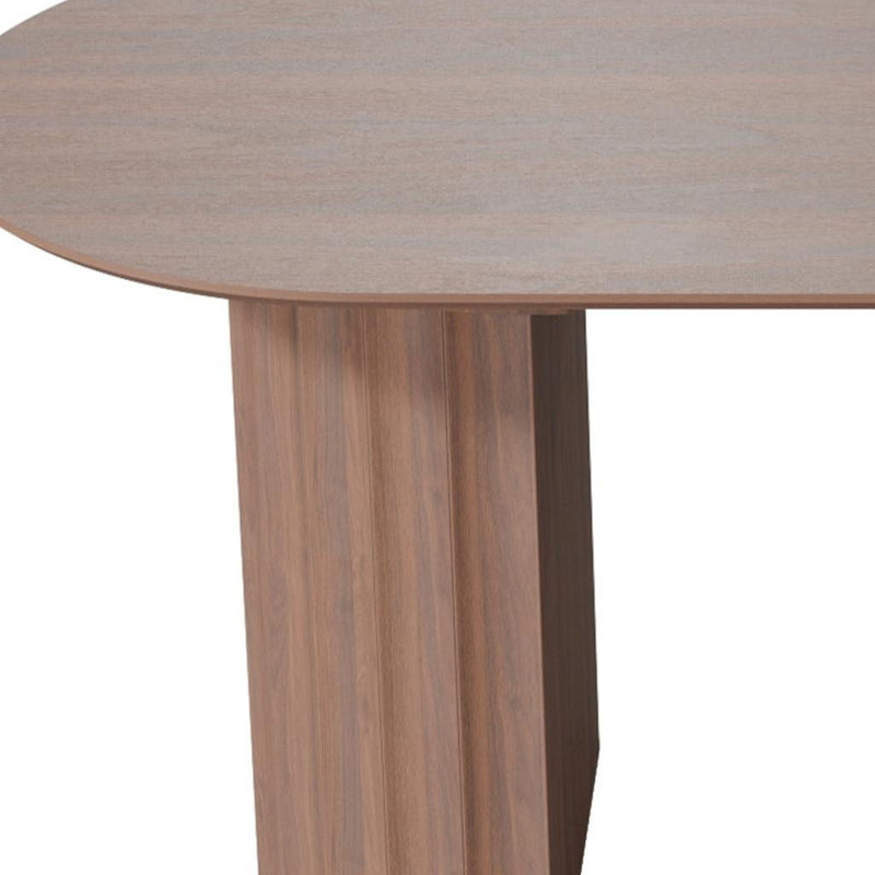 Solid Wood Double Pedestal Base Oval Dining Table - Dark Brown