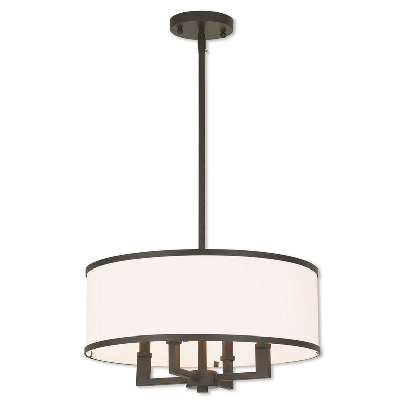 18'' Four-Light Dimmable Chandelier With Shades - Bronze