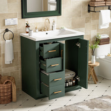 Load image into Gallery viewer, Ceramic Sink Combo, Freestanding Vanity Set With 3 Drawers &amp; Soft Closing Doors
