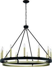 Load image into Gallery viewer, Candle Style Twelve Light Metal Dimmable Chandelier - Black
