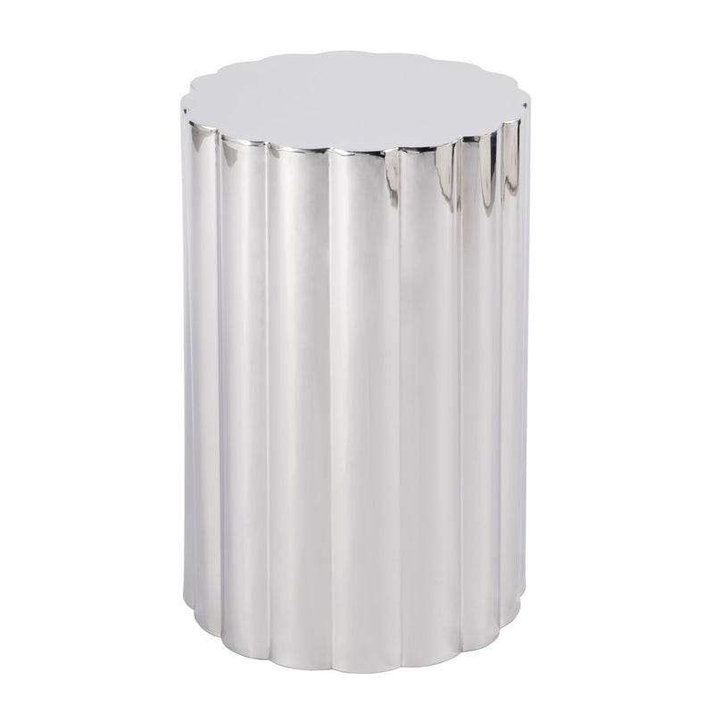 18" Stainless Steel Block End Table - Silver