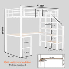 Load image into Gallery viewer, Loft Bed With L-Shaped Desk, Large Storage Space

