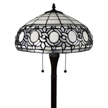 Load image into Gallery viewer, 63" Two Light Traditional Shaped Floor Lamp With White Stained Glass Bowl Shade - Brown
