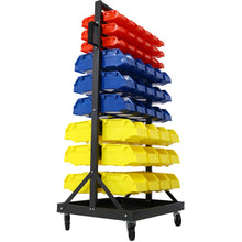 Load image into Gallery viewer, 90 Parts Bin Shelving Storage Organizer With Locking Wheels For Shop Garage And Home - Black / Yellow
