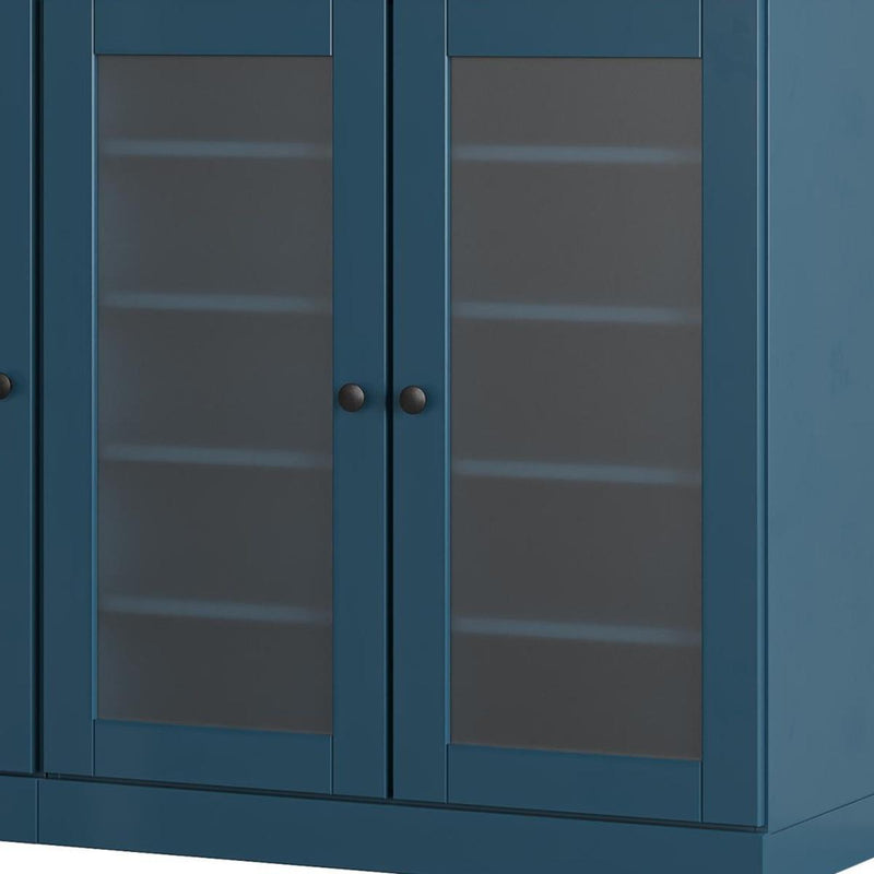 Solid Woodshoe Storage Cabinet (756035) - Teal Blue