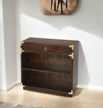Load image into Gallery viewer, Two Tier Bookcase With A Drawer - Dark Brown
