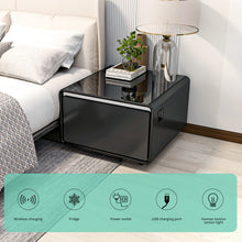 Load image into Gallery viewer, Modern Smart Side Table With Built-In Fridge, Wireless Charging, Temperature Control, Power Socket, USB Ports, Outlet Protection, Induction Light
