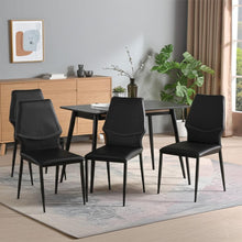 Load image into Gallery viewer, Upholstered Faux Leather Dining Side Chair (Set of 4) - Black
