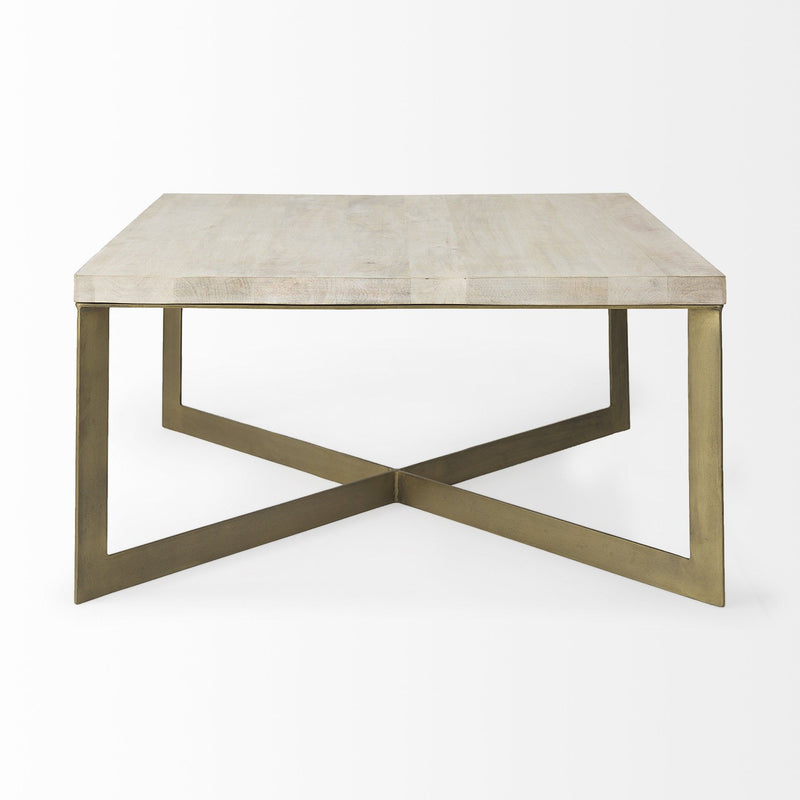 Metal Square Coffee Table - Beige