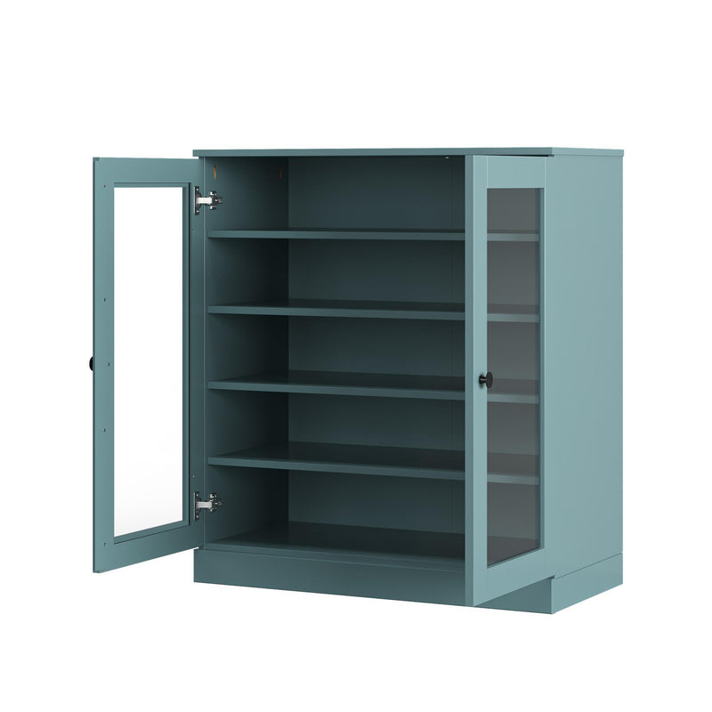Twenty Pair Solid Woodshoe Storage Cabinet (752336) - Aqua