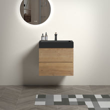 Load image into Gallery viewer, Alice - Natural Oak Bathroom Vanity With Sink, Large Storage Wall Mounted Floating Bathroom Vanity For Modern Bathroom, One-Piece Sink Basin Without Drain
