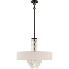 Load image into Gallery viewer, 24" Five Light Metal Dimmable Chandelier With Shades - Bronze
