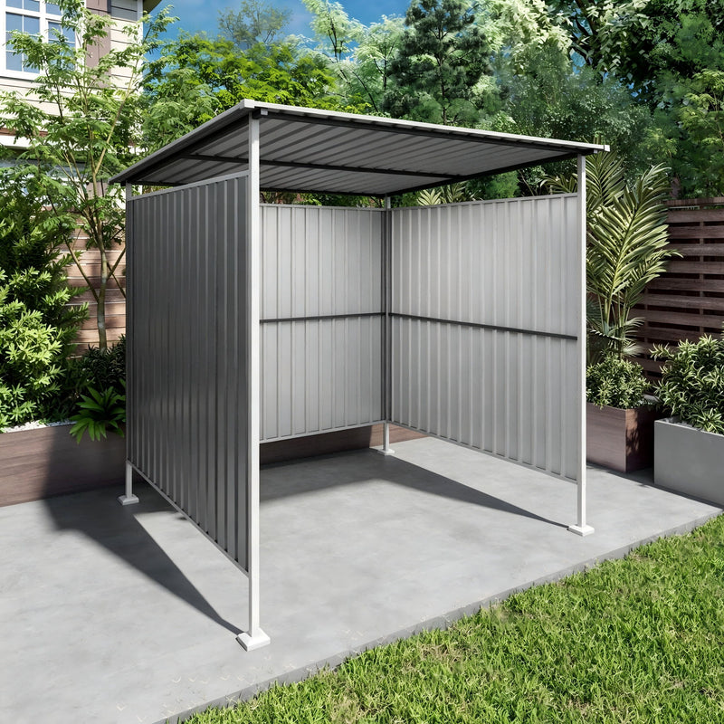 Outdoor Pergola, Bike Storage Shed, Grill Gazebo For Patio - Gray